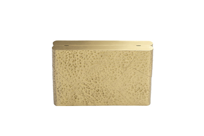 Nathalie Trad Robin Clutch Bag- Hammered Brass with Gold Chain