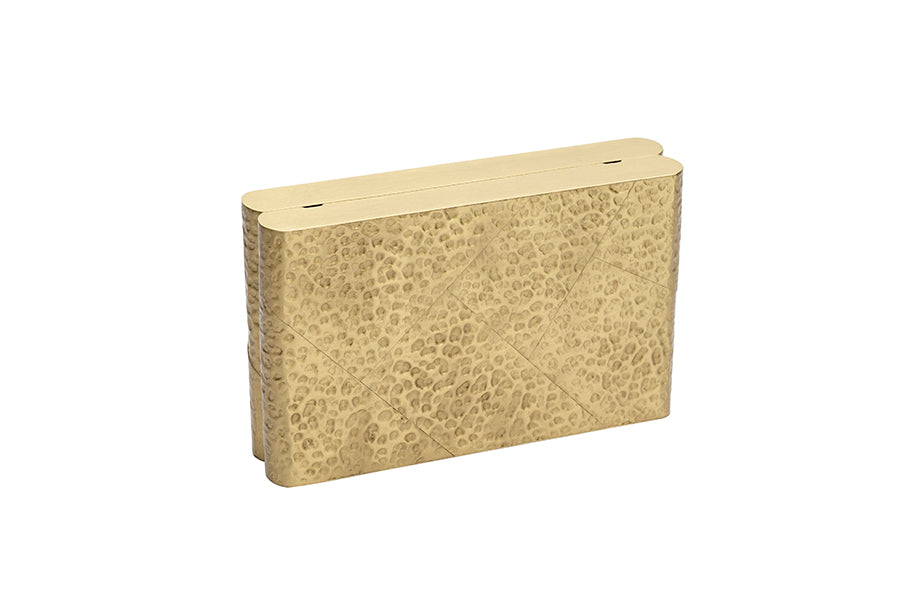Nathalie Trad Robin Clutch Bag- Hammered Brass with Gold Chain