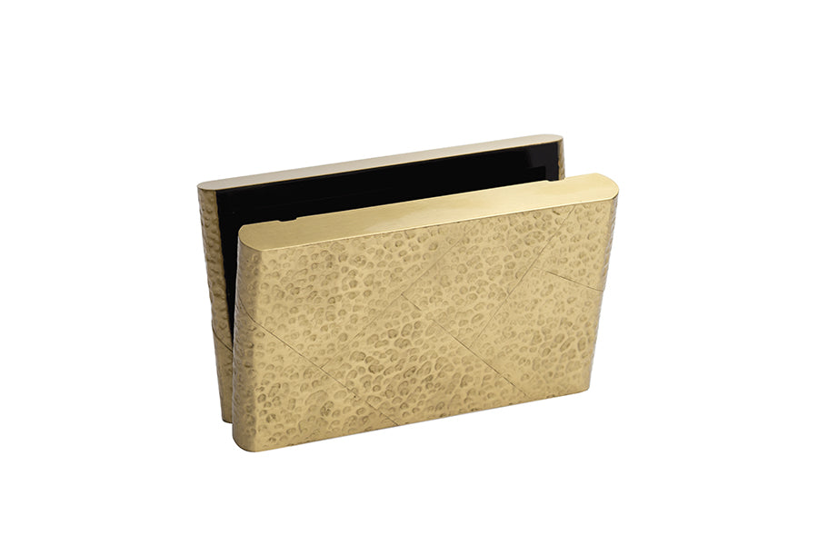 Nathalie Trad Robin Clutch Bag- Hammered Brass with Gold Chain