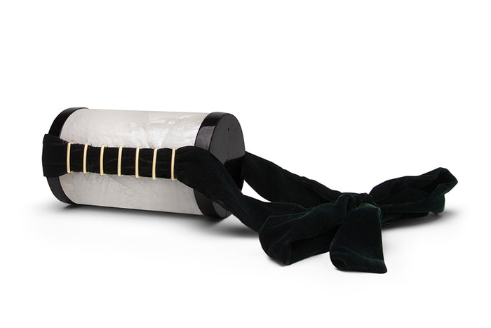 Nathalie Trad Edith Clutch Bag- Black Tab polish and Kabibe shell clutch 