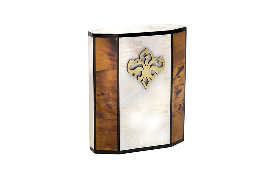Nathalie Trad Henry Clutch Bag- Kabibe and Tab 37 shell clutch shell clutch with black resin & brass detail.