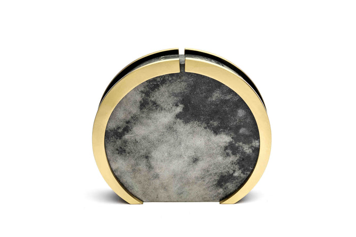 Nathalie Trad Milo Clutch Bag-Goat Skin Leather x Brass