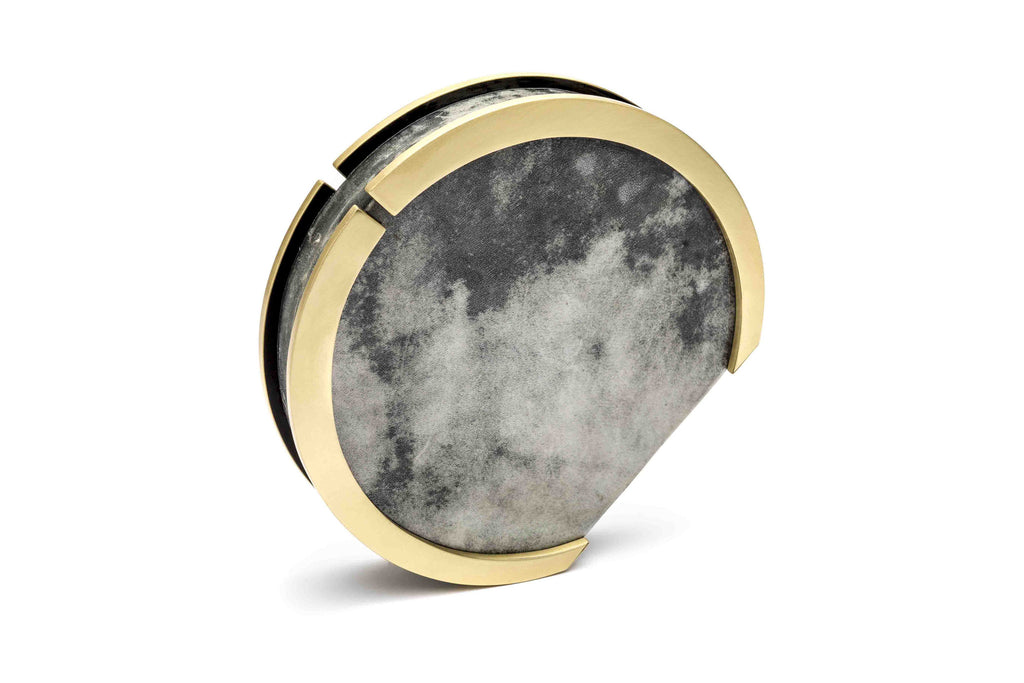 Nathalie Trad Milo Clutch Bag-Goat Skin Leather x Brass