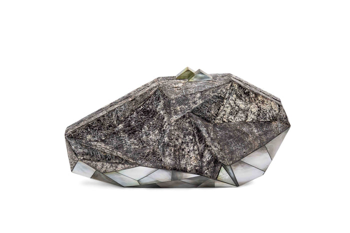 Nathalie Trad Polygonia Clutch Bag- Penshell and Black Lip Hayang shell.