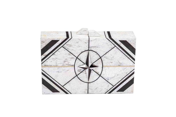 Nathalie Trad Zero I Clutch Bag- Mother Of Pearl x  Black Tab x  Brass